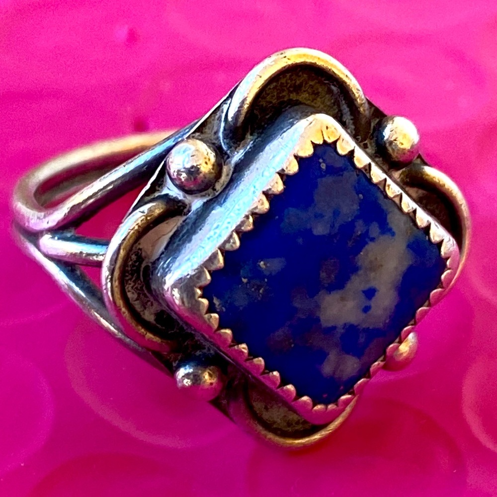 Sodalite sterling silver elaborate ring s 6